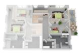 Exklusive DHH mit Garten, 134 qm, 4 Zi., 3 SZ, Küche, Diele, 2x Bad, Gäste-WC, Balkon, Terrasse - Grundriss DHH1 OG