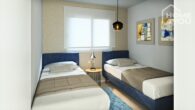 Moderne Neubau-Wohnung, Pool, 1.OG, 164 qm, 2 SZ, 2 Bäder, Sonnenterrasse Top-Lage der Cala Murada - Visualisierung Schlafzimmer 2