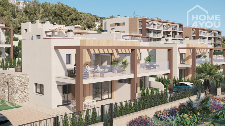 Moderne Doppelhaushälfte, 215 qm, 2 Schlafzimmer, 3 Bäder, Gemeinschaftspool, Garage, Bezug: 2023, 07589 Capdepera / Font de sa Cala (Spanien), Villa