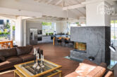 Designervilla in Calvia, 340qm, 2SZ, 2Bäder, Weinraum, Garage, Kamin, Pool, Meerblick-Sonnenterrasse - Wohnzimmer