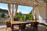 Designervilla in Calvia, 340qm, 2SZ, 2Bäder, Weinraum, Garage, Kamin, Pool, Meerblick-Sonnenterrasse - Terrasse