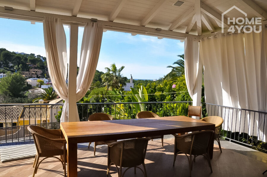 Designervilla in Calvia, 340qm, 2SZ, 2Bäder, Weinraum, Garage, Kamin, Pool, Meerblick-Sonnenterrasse, 07183 Calvià / Costa de la Calma (Spanien), Villa